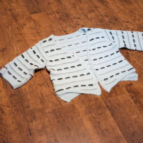 Vintage unqiue fuzzy and mesh cardigan - Picture 3 of 7